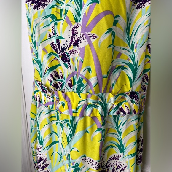 KATE SPADE Peter Pan Collar Floral Yellow and Purple Dress - Picture 12 of 15